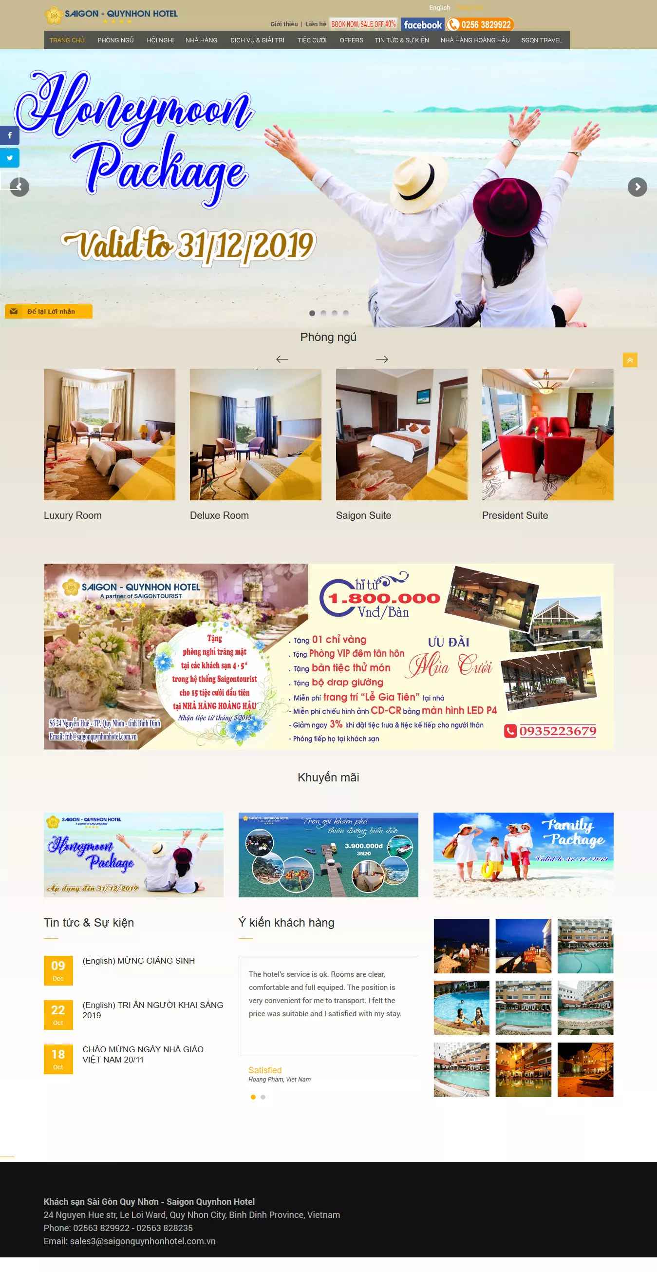 Giao Diện Website Khách Sạn Sài Gòn Quy Nhơn Hotel 1 Thiết Kế