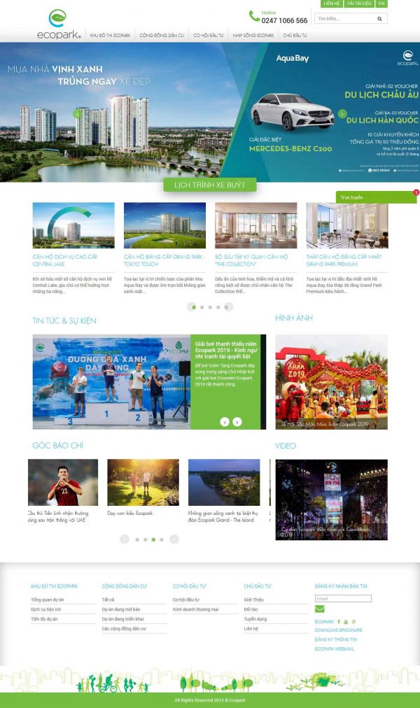 Mẫu giao diện website bất động sản khu đô thị Ecopark