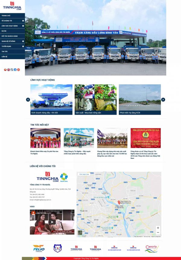Mẫu giao diện website doanh nghiệp Tập đoàn Tín Nghĩa