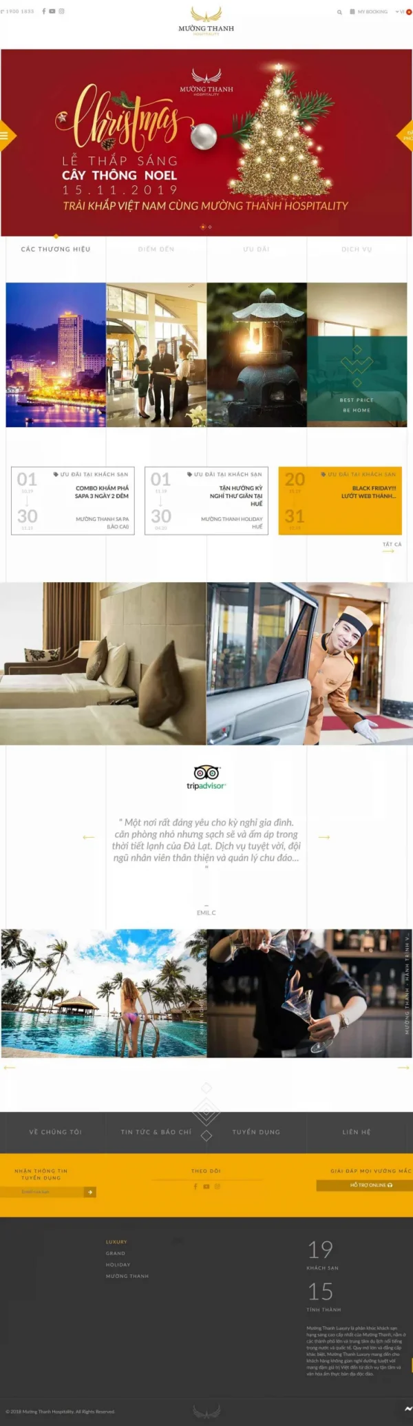Mẫu giao diện website khách sạn Mường Thanh Luxury