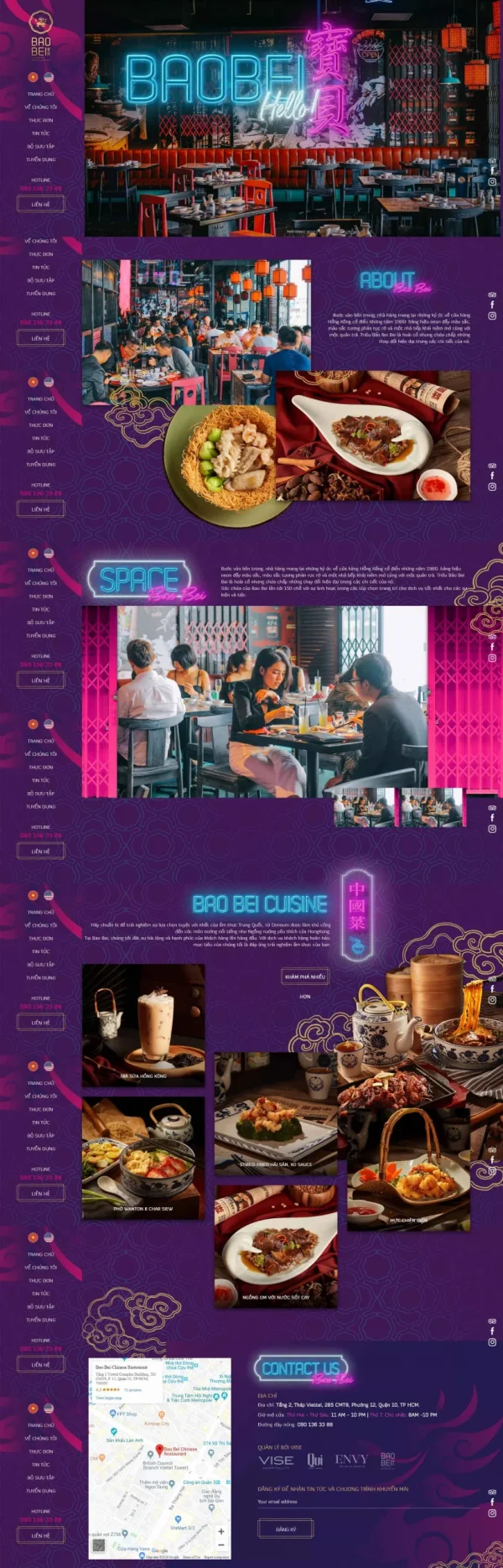 Mẫu giao diện website nhà hàng Baobei
