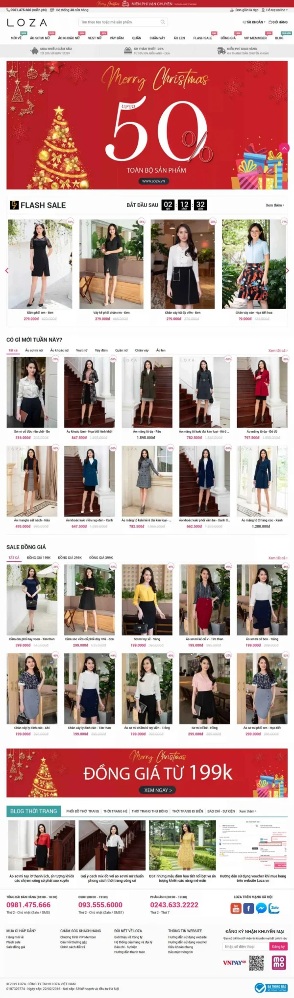 Mẫu giao diện website thời trang Loza Việt Nam