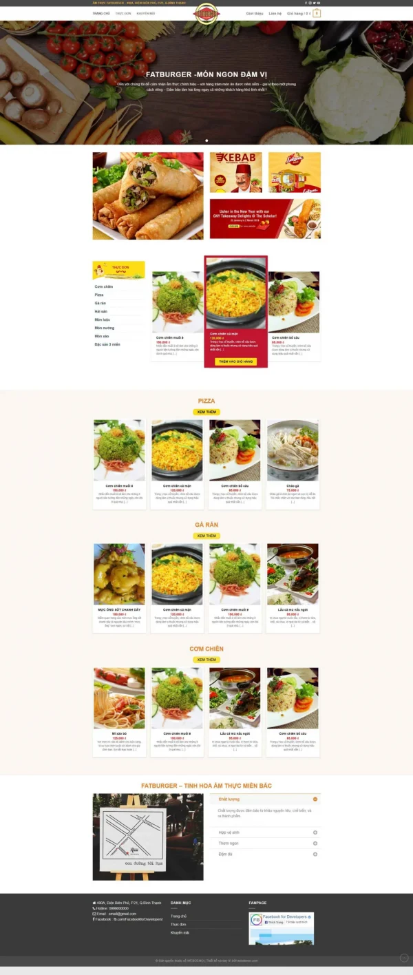 Mẫu Website ẩm thực