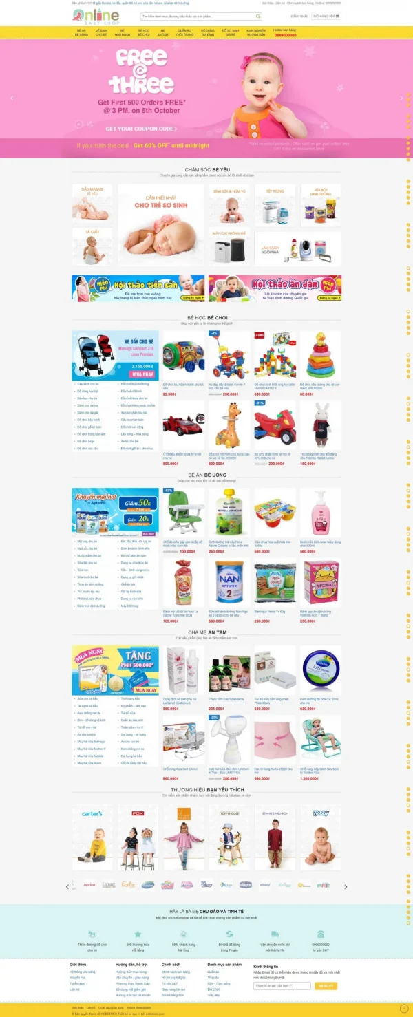 Mẫu Website trẻ em baby shop
