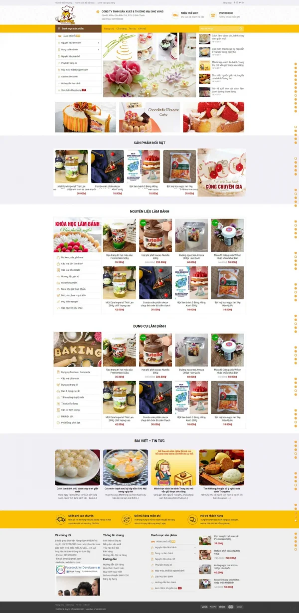 Mẫu Website bán bánh