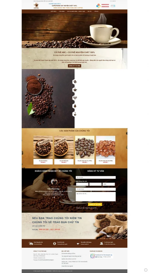 Mẫu Website bán cà phê