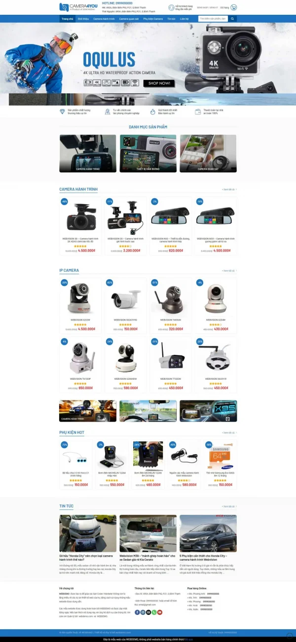 Mẫu Website bán camera