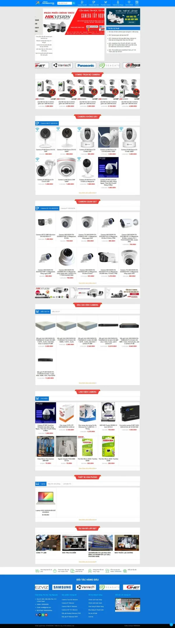 Mẫu Website bán camera 1